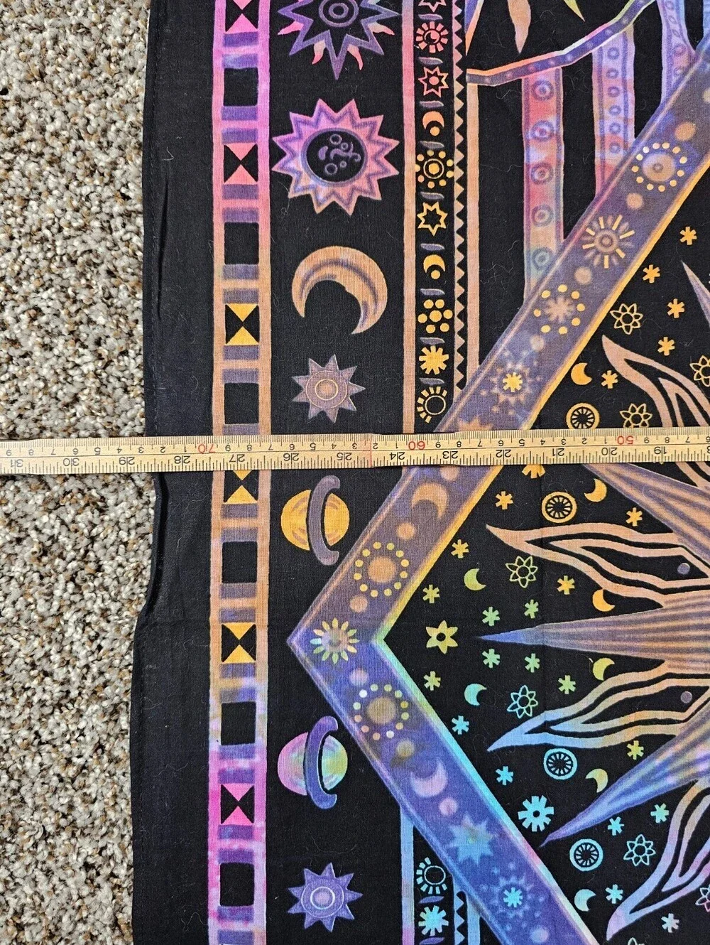 Celestial-themed hippie cotton tapestry Wall Hanging Neon Sun Print